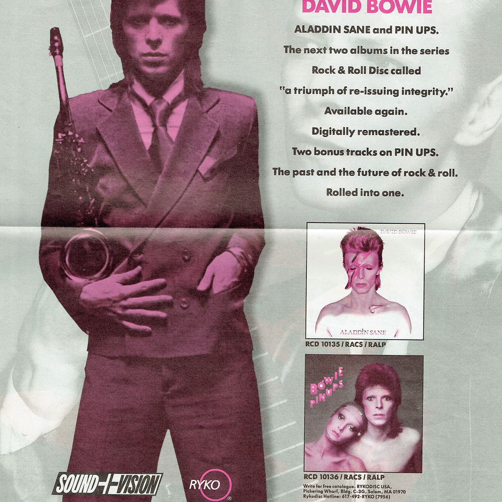 David Bowie (July 7, 1990) "Aladdin Sane and Pin Ups Reissues" – Billboard Magazine