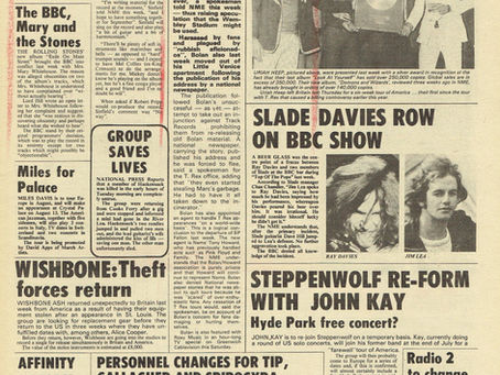 T. Rex (July 1, 1972) NME News Page Feature – New Musical Express