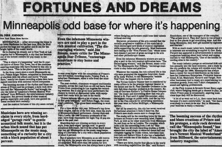 Prince (October 10, 1987) – “Minneapolis Odd Base for Where It’s Happening” Feature – Post‑Bulletin.