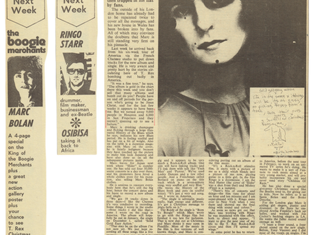 Marc Bolan (November 11, 1972) – “The Science Fiction Robot” Feature – Disc.