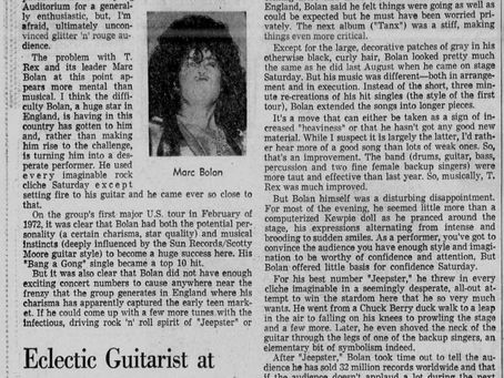 T. Rex (August 14 1973) – “T. Rex Not No. 1, but Trying Too Hard” Feature – Los Angeles Times