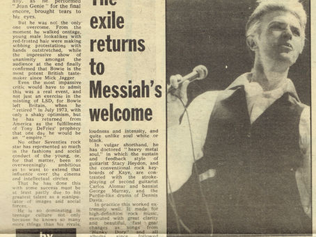 David Bowie (May 8 1976) The Exile Returns - Melody Maker