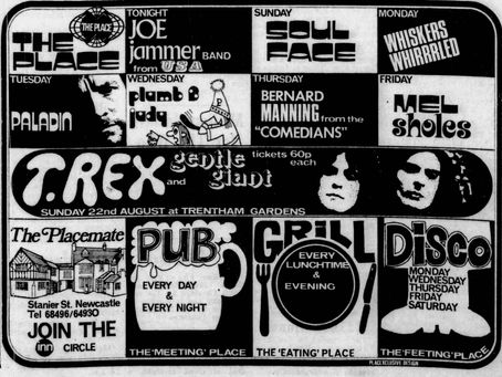 T. Rex (August 7, 1971) – “Live at Trentham Gardens Advert” August 22 – Evening Sentinel