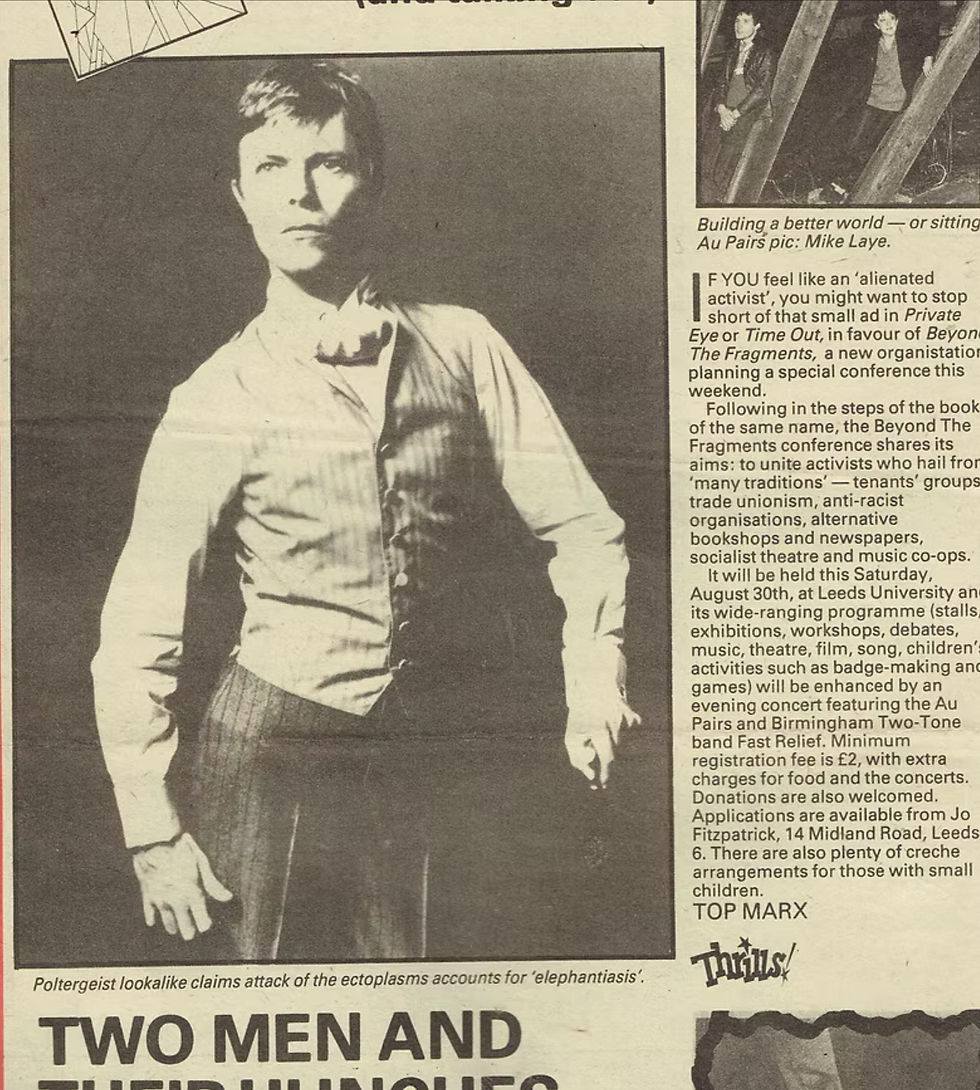 David Bowie (August 30, 1980) – NME Feature “Picking Up the Pieces / Two Men and Their Hunches”