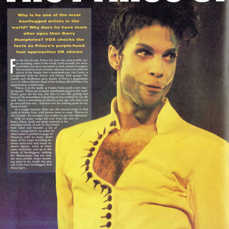 Prince (July 1992) – VOX – “The Secret Life of Prince” Cover & Feature