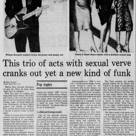 Prince (November 21, 1982) “This trio of acts with sexual verve cranks out yet a new kind of funk” – The Philadelphia Inquirer