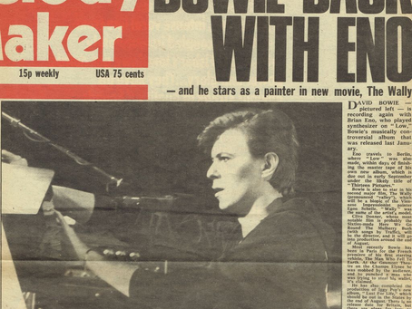 David Bowie (July 16, 1977) Back with Eno Melody Maker Cover.