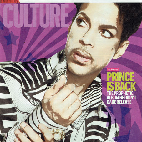 Culture cover of The Sunday Times, July 18, 2021, featuring Prince and promoting the exclusive story behind Welcome 2 America.