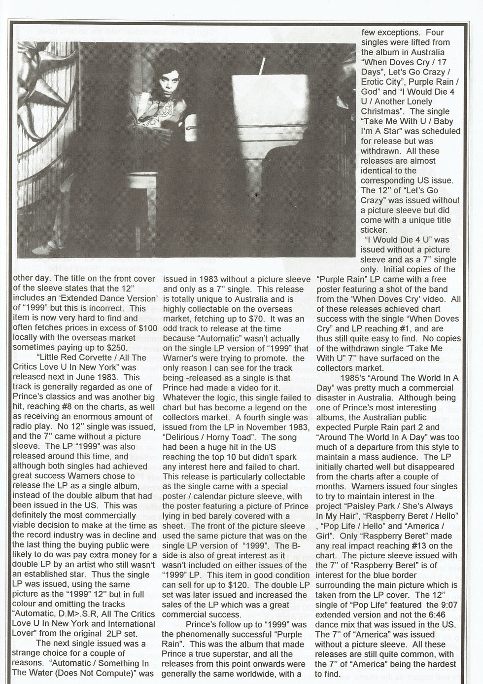 Thumbnail: Prince: Australian Record Collector Magazine March 1995 Prince