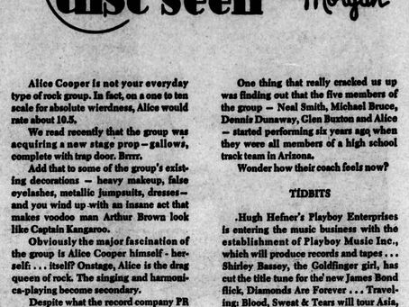 Alice Cooper Group (October 3, 1971) – “The Disc Seen” Feature - The Press Democrat