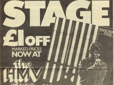David Bowie (September 30, 1978) – “Stage £1 Off” Advert - New Musical Express (NME)