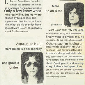 T.Rex: A lot of fuss about Marc Bolan Article (1972)
