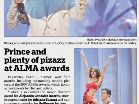 Prince (June 1, 2007) “Prince and plenty of pizazz at ALMA awards” – Performance at 9th Annual ALMA Awards – Star Tribune (US)