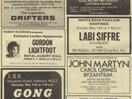 Various Artists (May 11, 1974) Concert Adverts Page – UK Music Press