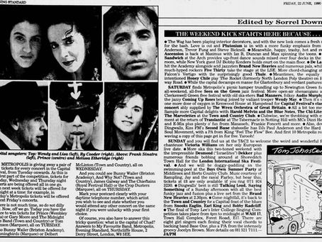 Prince (June 22, 1990) “The weekend kick starts here” Concert Preview – Evening Standard