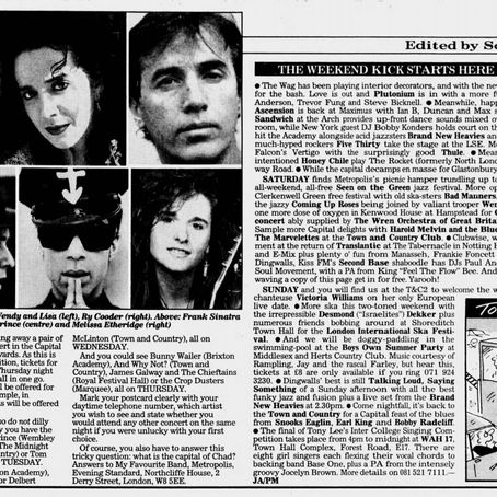 Prince (June 22, 1990) “The weekend kick starts here” Concert Preview – Evening Standard