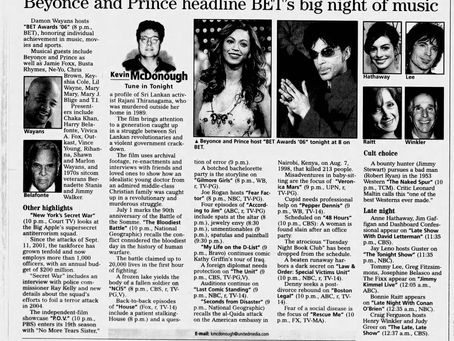 Prince & Beyoncé (June 27, 2006) "Beyoncé and Prince headline BET’s big night of music" – The Flint Journal Feature