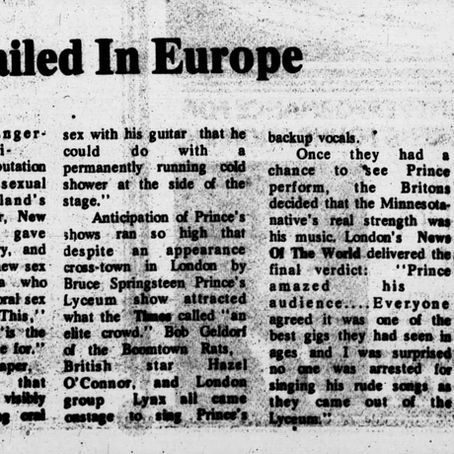 Prince (July 25, 1981) “Prince Hailed In Europe” – The Atlanta Voice