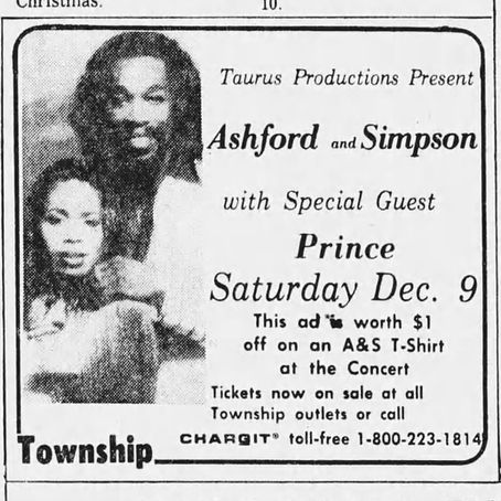 Prince (November 25, 1978) – Ashford & Simpson with Special Guest Prince at Township