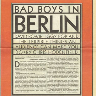 David Bowie: Iggy Pop: "Bad Boys in Berlin" Feature (1979)