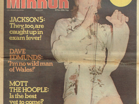 David Bowie (July 21, 1973) "Bowie: Latest!" – Record Mirror Cover