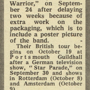 T.Rex: "Album & Tour Dates" Article (1971)