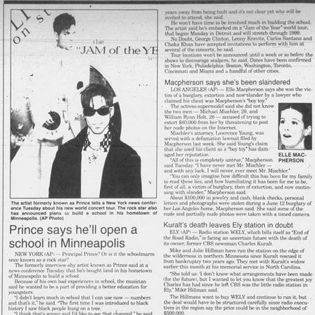Prince (July 23 1997) – “Prince Says He’ll Open a School” – Brainerd Daily Dispatch