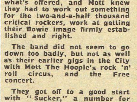 Mott The Hoople (September 30, 1972) – “Mott The Hoople” Concert Review - Unknown Publication