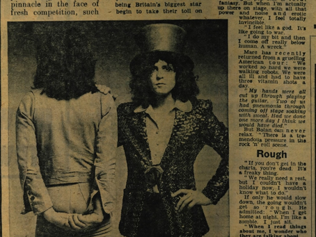 Marc Bolan / T. Rex (November 28, 1972) – “It’s A Mad Life At The Top...” Feature - Daily Mirror