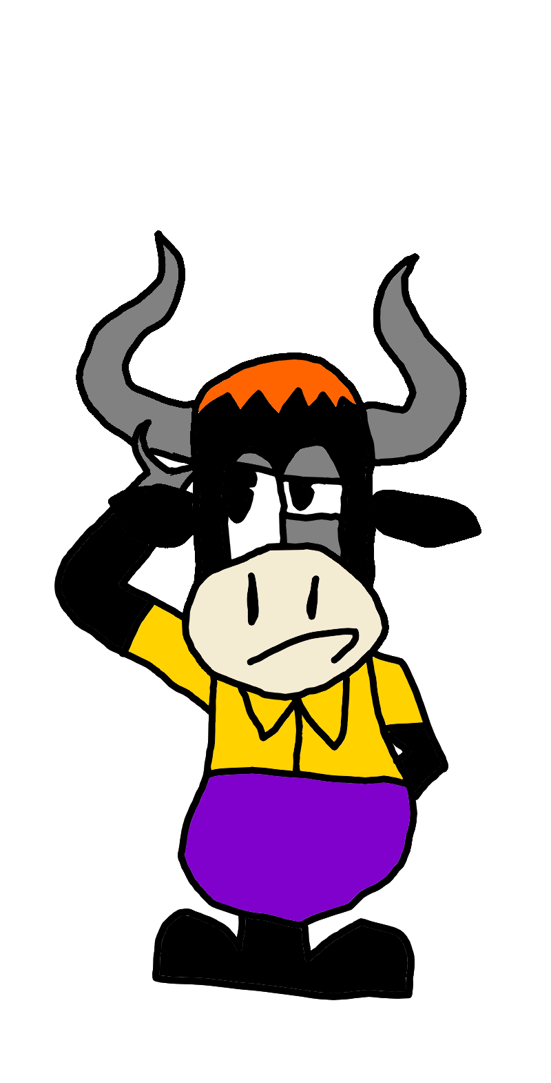An animated GIF of Lud the Aurochs. Done in Adobe Photoshop.