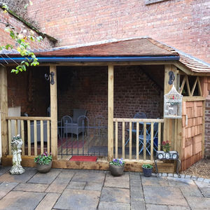 Quirky lean to pavilion