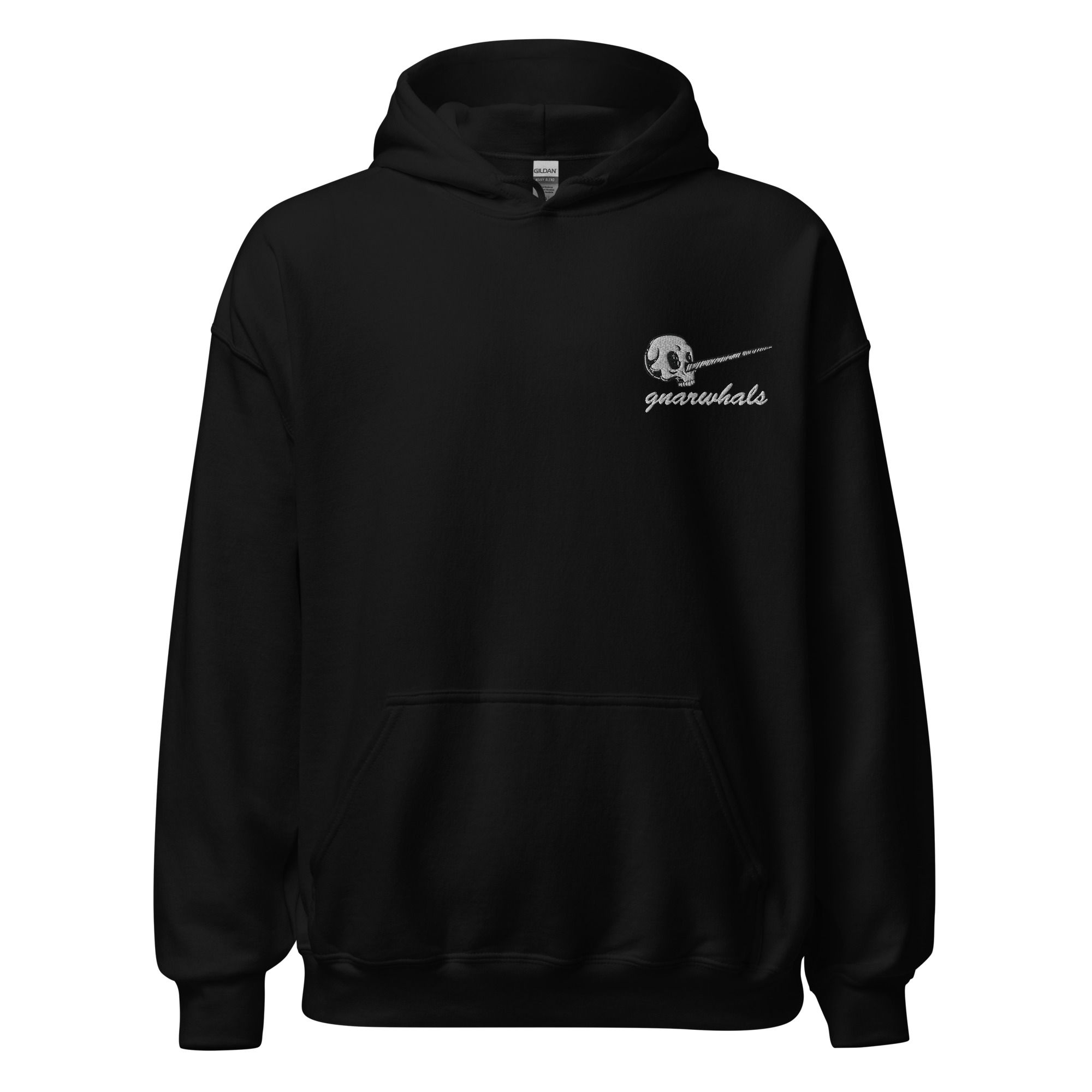 Gnarwhal Skull Embroidered Unisex Hoodie