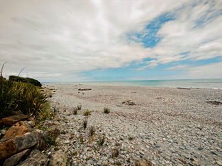 Kiesstrand in Greymouth - Ein sehr breiter Kiesstrand