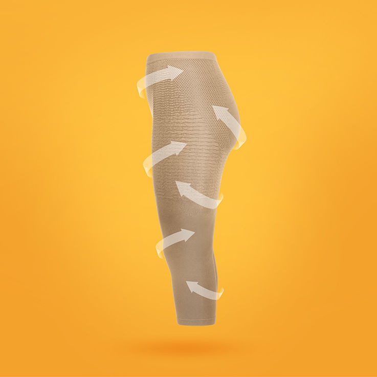 Thumbnail: Capri micro-massage compression sleep leggings – Almond
