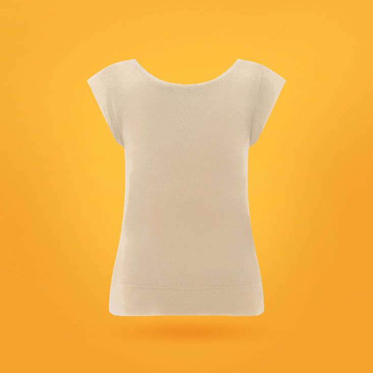 Thumbnail: Short-Sleeved Shaping Compression T-shirt – Almond