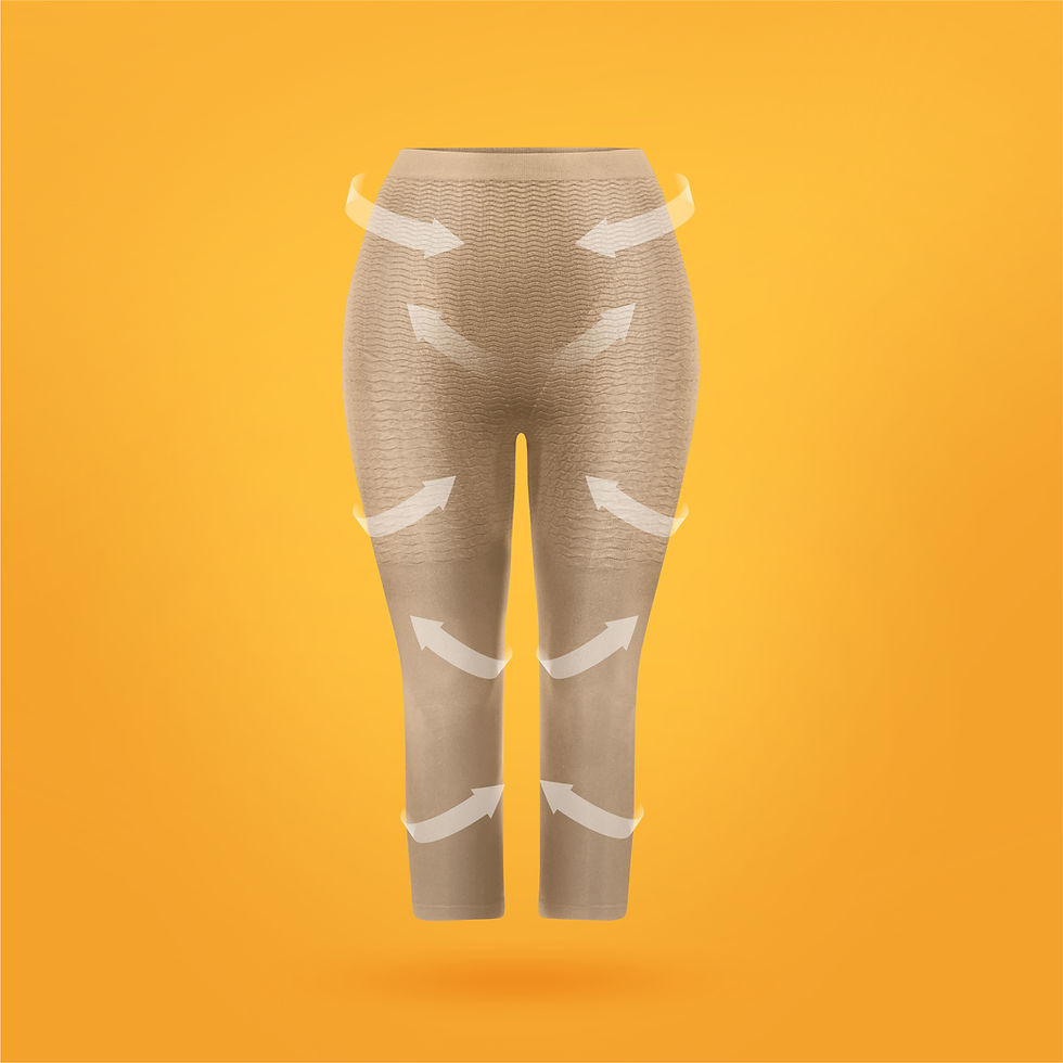 Thumbnail: Capri micro-massage compression sleep leggings – Almond
