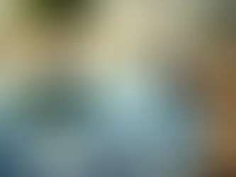 Person sitting by a calm lake with ripples, tree reflections, and distant figures under a cloudy sky.