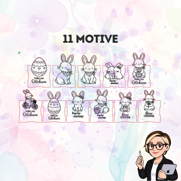 Miniaturbild: Hasen Schokoriegel Klein | Oster Laserdatei