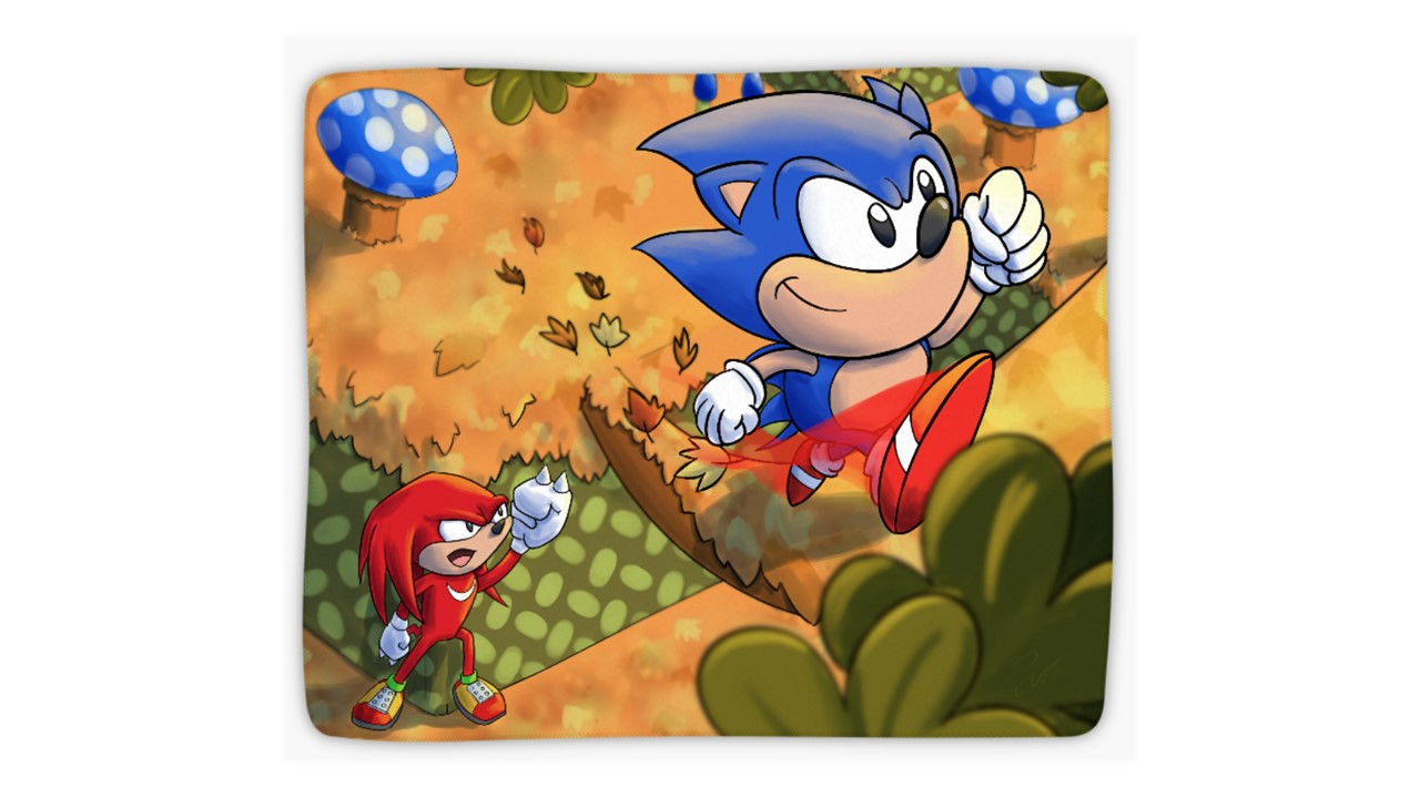 Sonic & Knuckles Mushroom Hill Zone in Autumn Sherpa Blanket