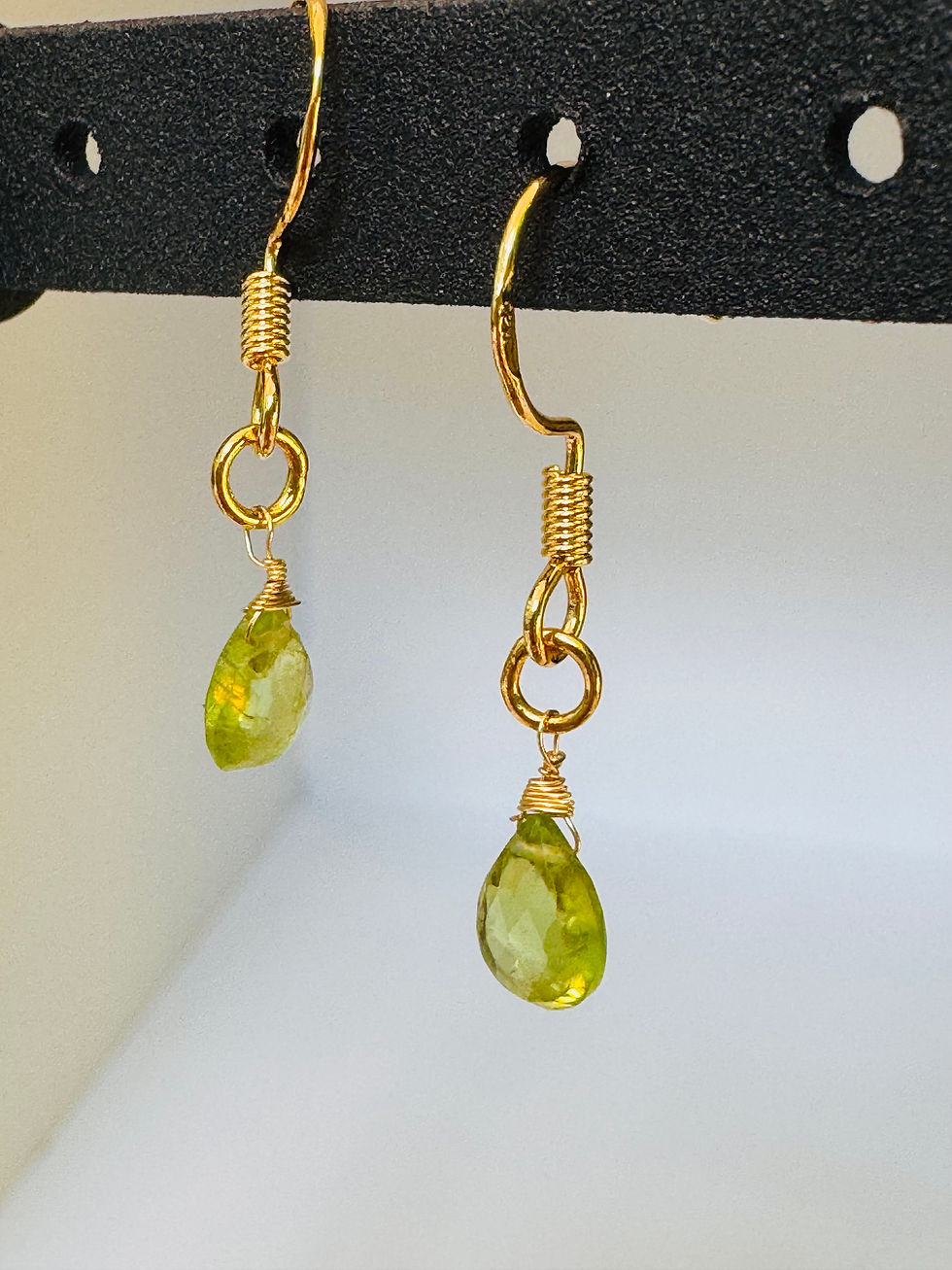 Thumbnail: Peridot Gemstone Drop Earrings