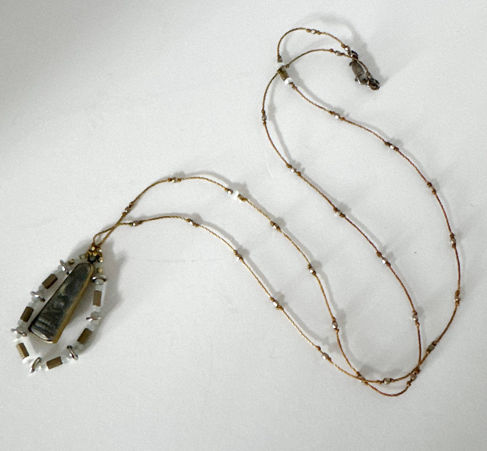 Thumbnail: Slate Buddha Pendant on Long Knotted Nylon Cord