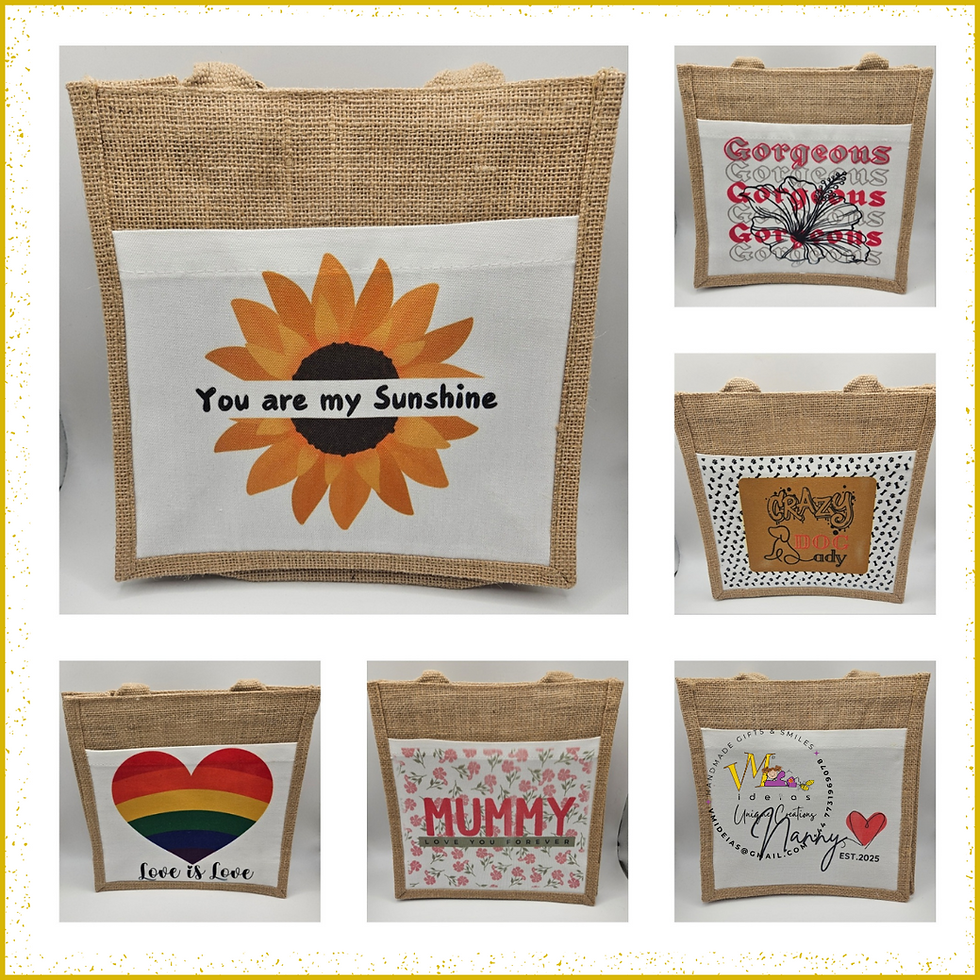 Jute Tote Bag with pocket Sunshine