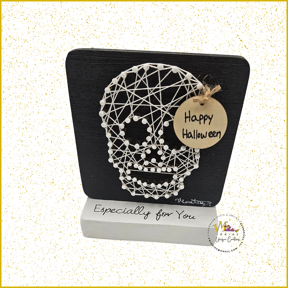 Thumbnail: Handmade skull string art decoration for spooky Halloween décor