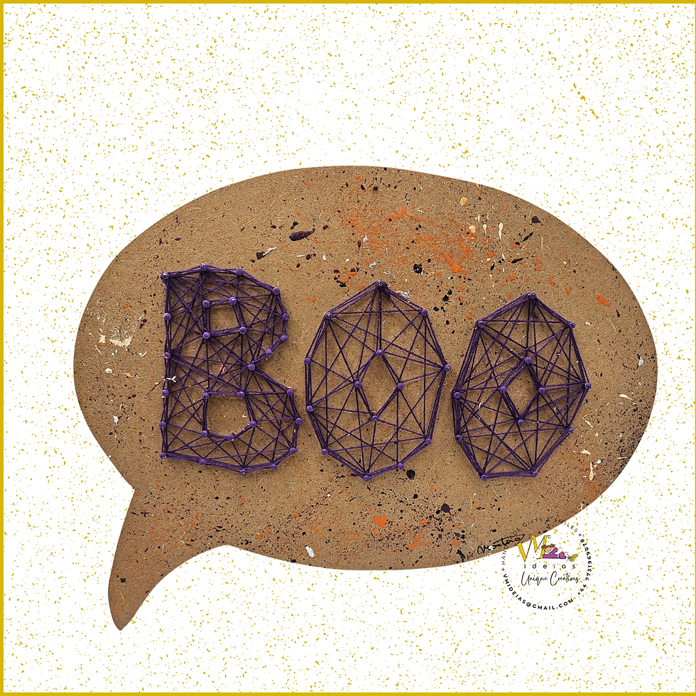 Thumbnail: boo string art halloween sign rustic wooden decor