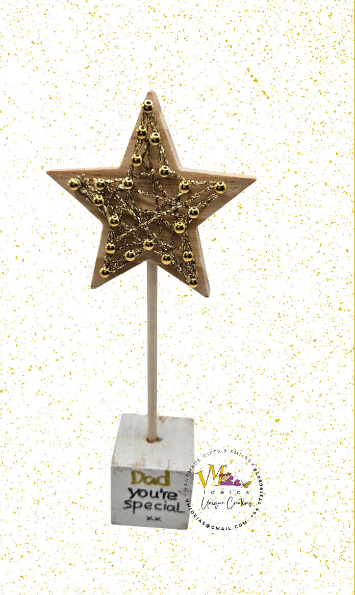 Thumbnail: Rustic Wooden Star Ornament for Dad Christmas Gift