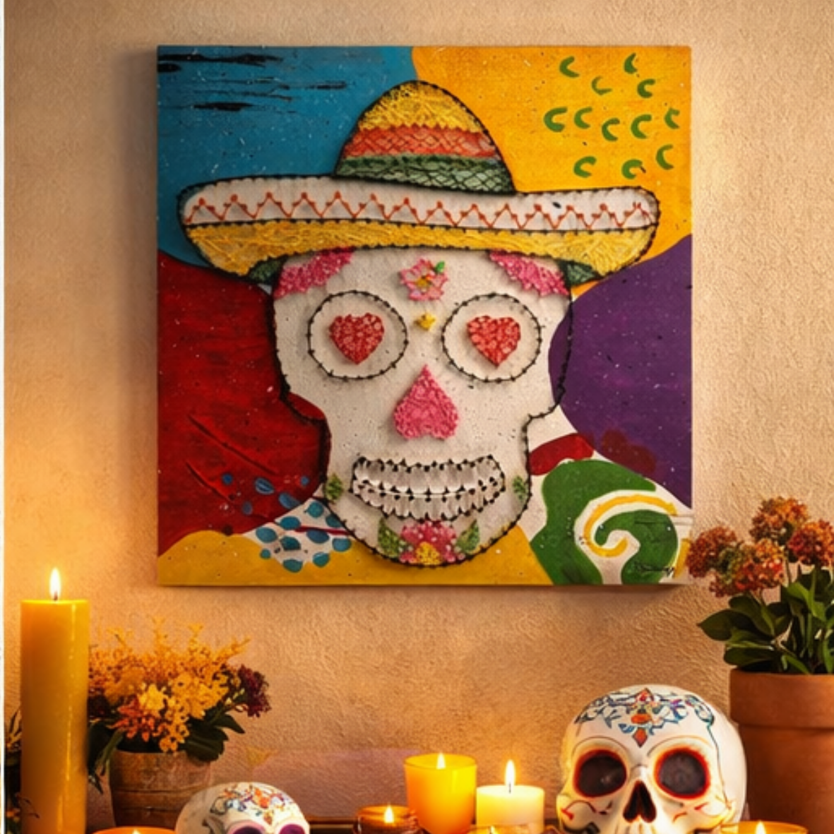 Mexican skull art