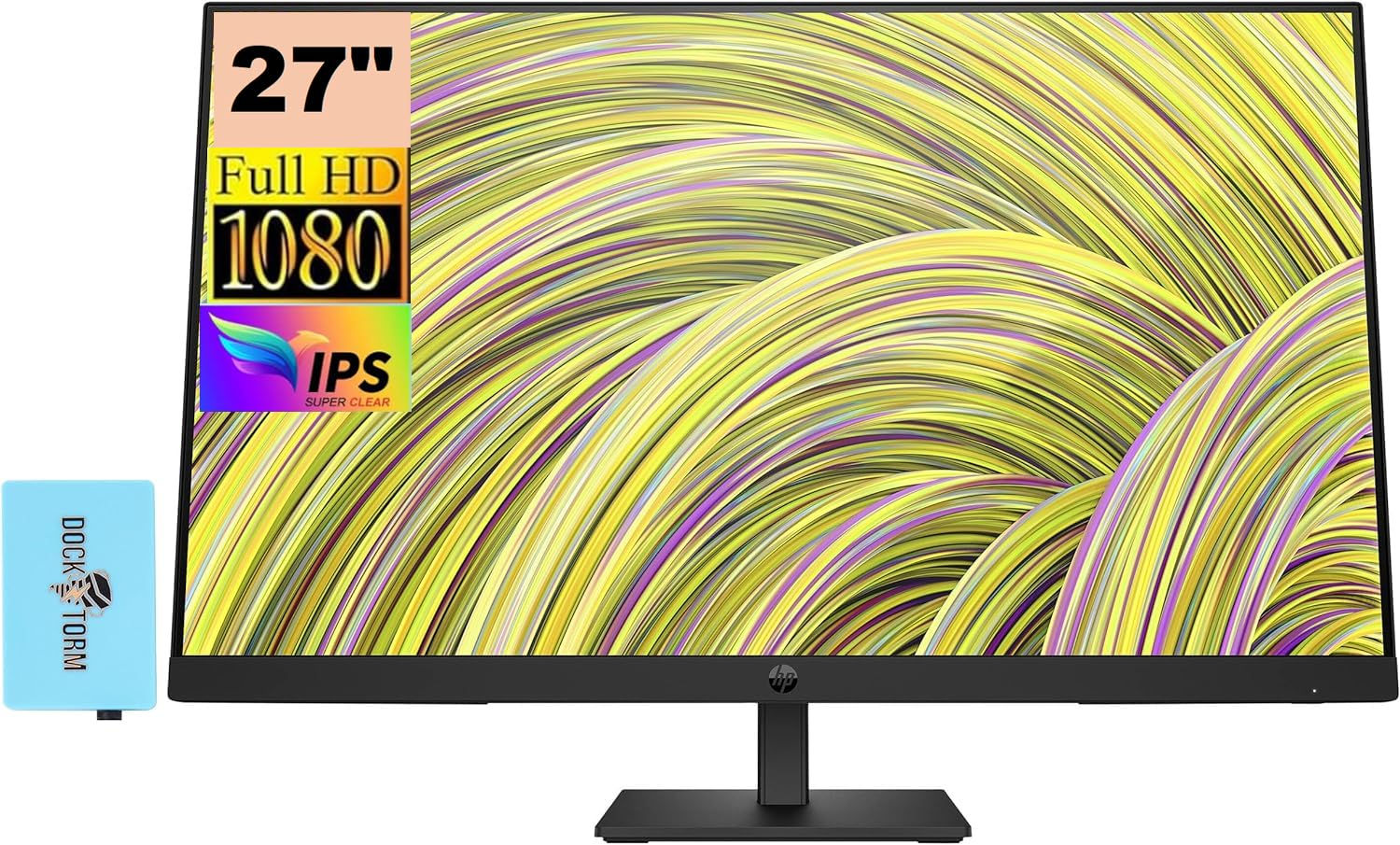 HP P27h G5 FHD Monitor 64W41AA#ABA Bundle with Docztorm Dock 27" FHD IPS (1920x1