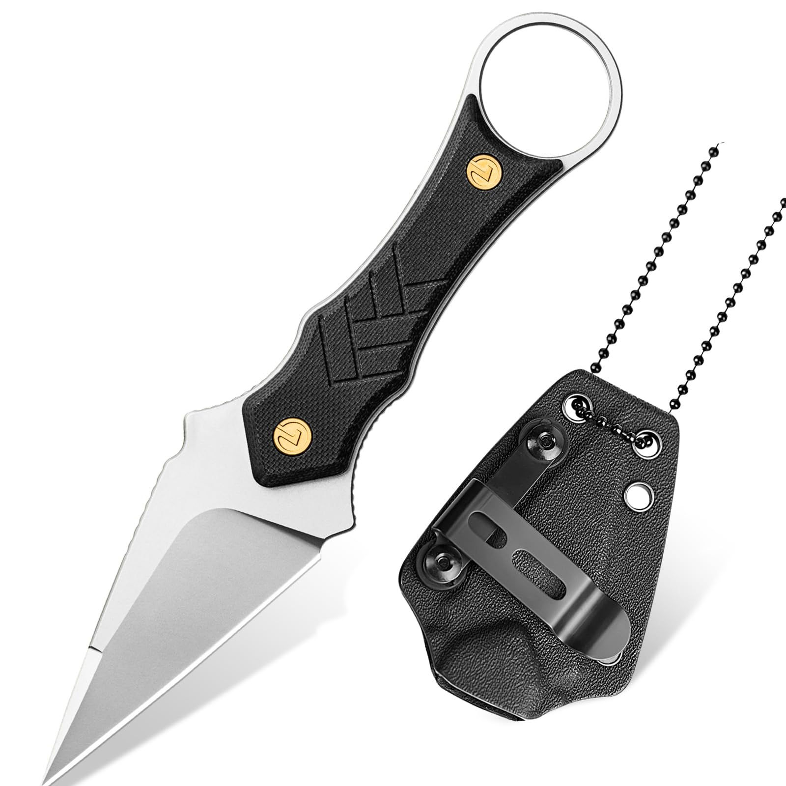 LOTHAR PORCUPINE Small Fixed Blade Knife 2.46" 14C28N Neck Knife EDC Knife with
