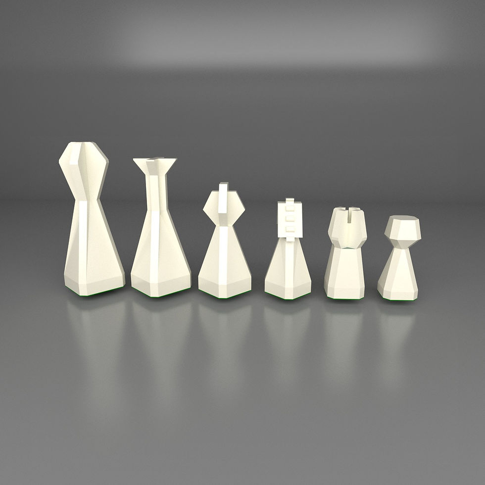 Thumbnail: unique staunton chess pieces white
