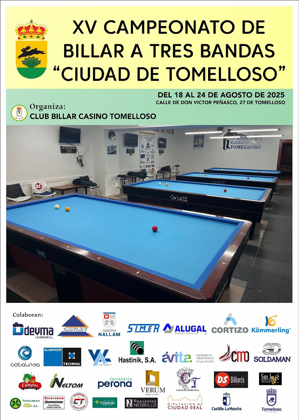 Preparando todas las actividades de las Ferias y Fiestas. XV Campeonato de Billar